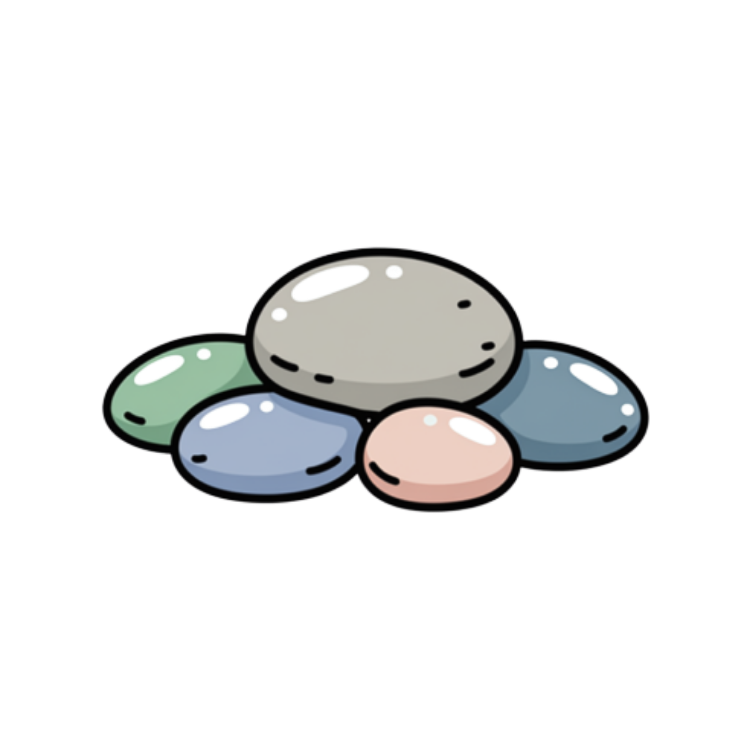 Smooth rocks — gift from Stuart's parents